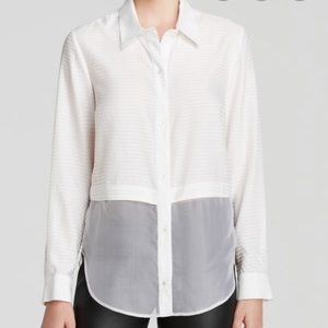 Elizabeth and James Poplin and Silk top. Sz S.